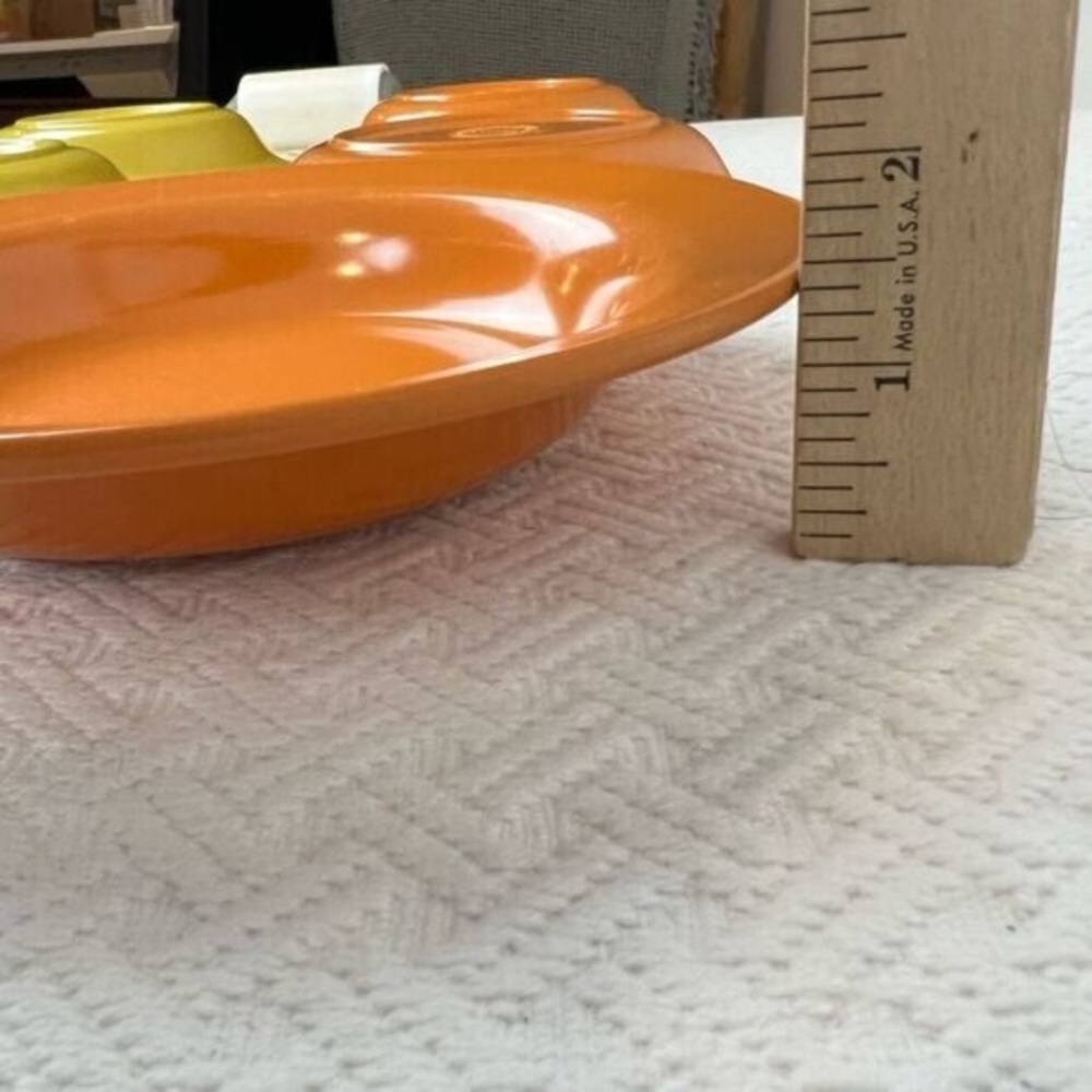 Vintage Melmac Melamine Bowl Set 3 Orange 3 Yellow Serve 6 70s 80s Retro MCM - Picture 7 of 12
